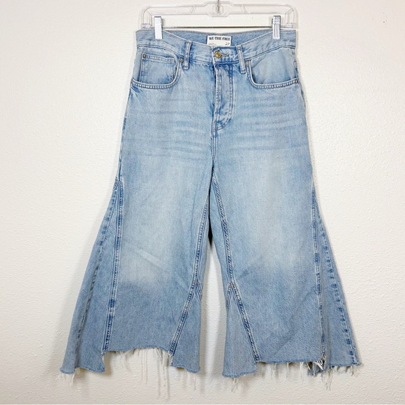 Free People We The Free Ripple Cropped Jeans 27 Skater Boho Denim Grunge Hippie - Picture 3 of 7